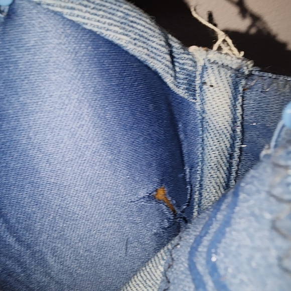 Denim Corset Top with Rhinestoned Fringe - Picture 3 of 4